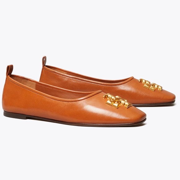 Tory Burch Eleanor Ballet Flats Size 10.5 Bourbon - Picture 3 of 12